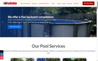 Above Ground Pool Builder of Norton website