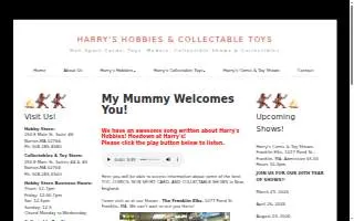 Harry's Hobbies & Collectibles website