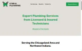 Oneal Plumbing & HVAC Solutions Inc website