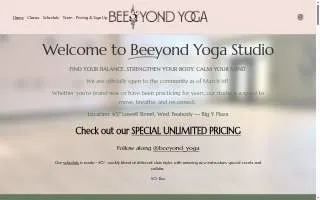 Beeyond Yoga website