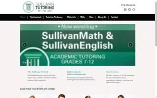 Sullivan Tutoring of Peabody website