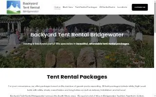 Backyard Tent Rental (Bridgewater) website
