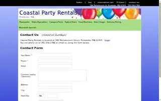 Coastal Party Rentals of Pembroke website