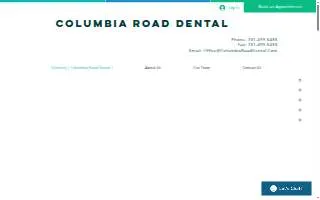 Columbia Road Dental website