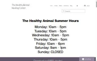 The Healthy Animal Healing Center website