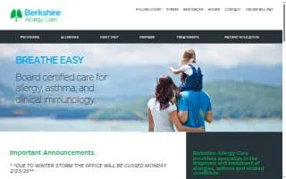 Berkshire Allergy Care of Pittsfield website