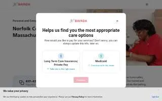 BAYADA Assistive Care - State Programs of Quincy website