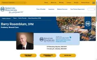 Barry Rosenblum, DPM of Raynham website