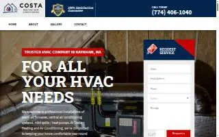 Costa Heating & Air Conditioning website
