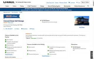 Concord Street Self Storage & Uhaul website