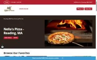 Nella's Pizza website