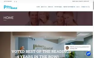 Prima Family Dental website
