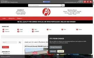 Advanced Auto Car website