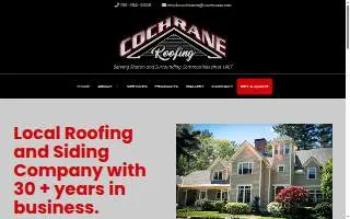 Cochrane Roofing and Siding website