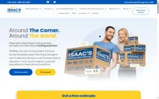 Isaac's Moving & Storage website