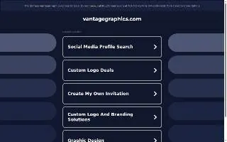 Vantage Graphics of Sharon website