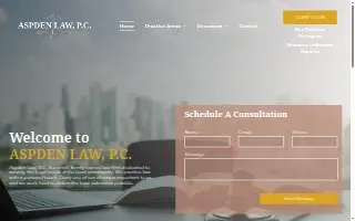 Aspden Law, P.C. website