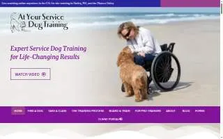 At Your Service Dog Training of South Hadley website
