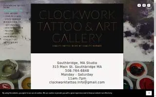 Clockwork Tattoo and Art Gallery of Southbridge website