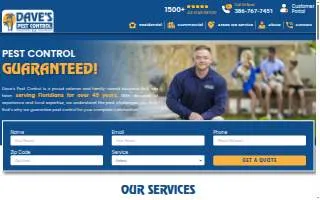 Dave's Pest Control of Southbridge website
