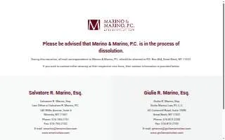 Marino Law P.C. of Southbridge website
