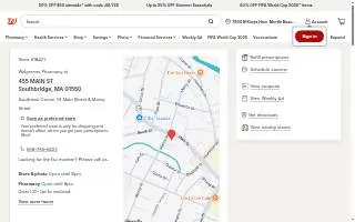 Walgreens Pharmacy of Southbridge website