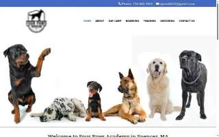 Four Paws Academy for Dogs website