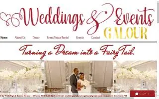 Weddings & Events Galour website