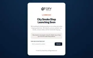 City Smoke Shop website