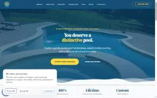 Distinctive Pools website