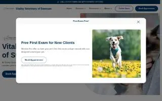 Vitality Veterinary of Swansea website