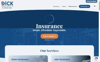 Dick Insurance Agency website