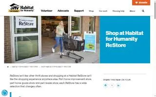ReStore Habitat for Humanity of Greater Lowell website