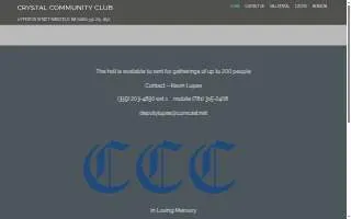Crystal Community Club website