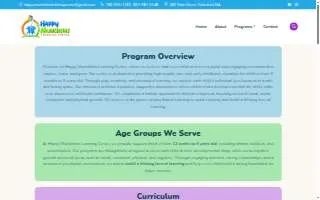 Happy Munchkins Learning Center website