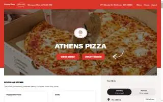 Athens Pizza website