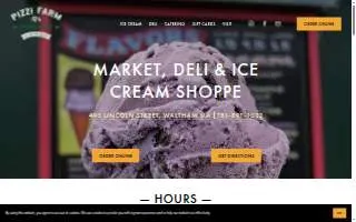 Pizzi Farm Ice Cream website