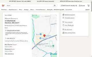 Walgreens Pharmacy of Wareham website
