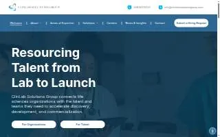 Clinlab Staffing website