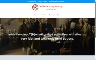 Whistle Stop Notary of Southbridge website