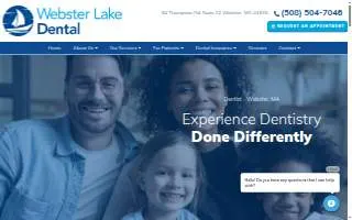 Webster Lake Dental website