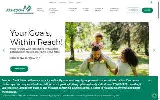 Freedom Credit Union of West Springfield website