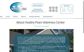 Healthy Paws Veterinary Center website