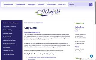 City of Westfield City Clerk