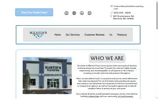 Martins Floor Covering website