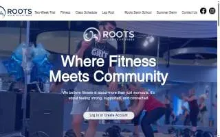 Roots Aquatics and Fitness Center website