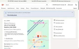 Walgreens Pharmacy of Westford website
