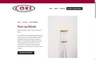 CORE Physical Therapy & Hand Therapy (Center for Orthopedic Rehabilitation) website