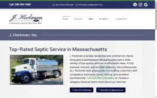 J Hockman Inc. Excavating & Septic System Services of Whitman website