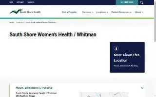 South Shore Women's Health website